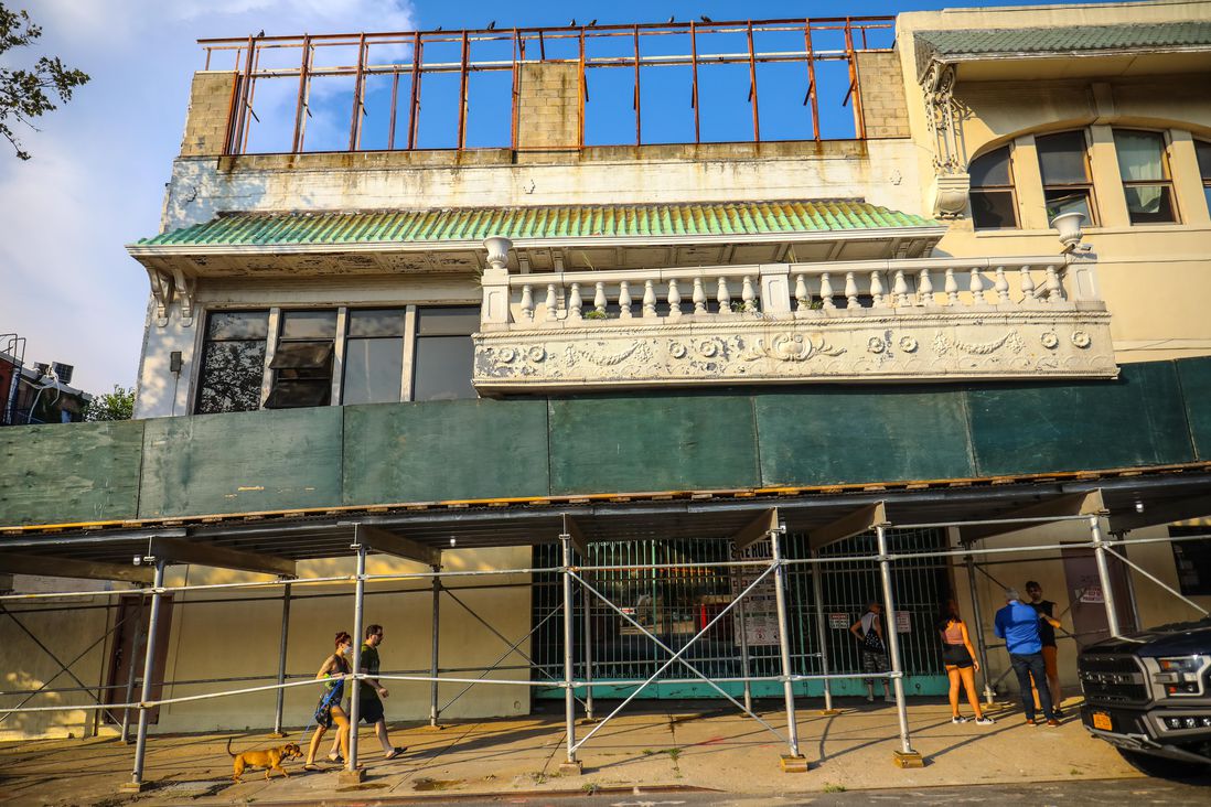 Photos of Grand Prospect Hall under construction in August 2021